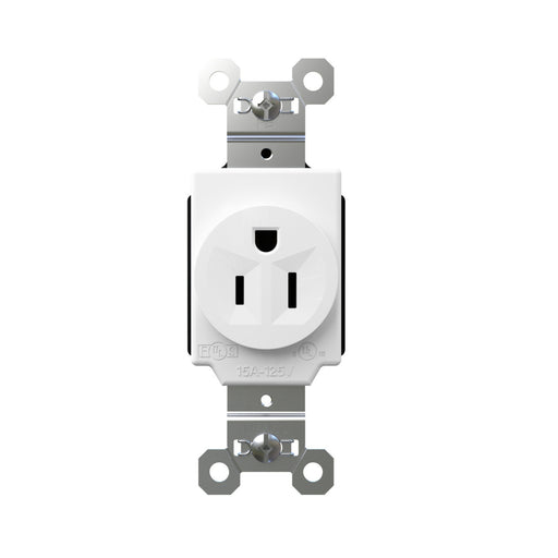 Pass and Seymour Plugtail Receptacle Single 15A 125V Side/Back Wire White (PT5261W)