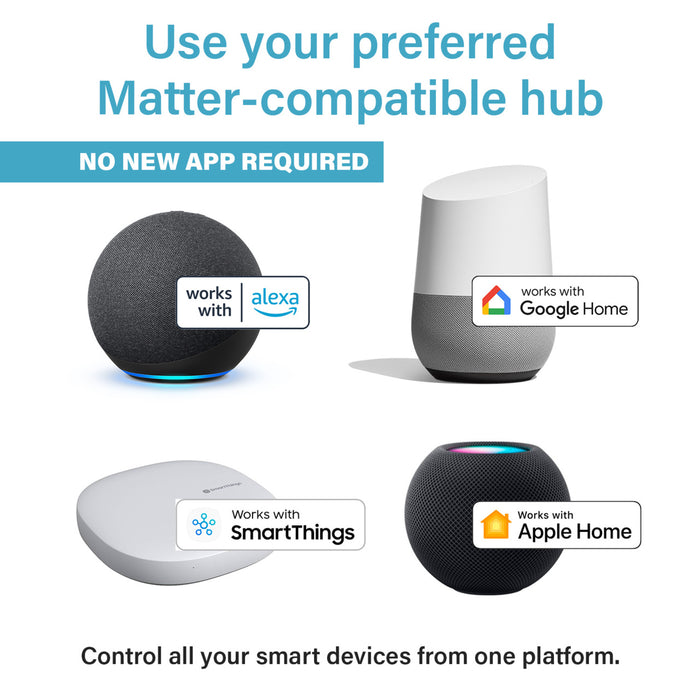 Pass and Seymour Smart Lights Plug-In Switch With Wi-Fi Matter-Enabled White 2-Pack (WWMP102PK)