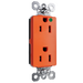Pass and Seymour Plugtail Decorator Receptacle Tamper-Resistant Hospital-Grade 15A 125V Orange (PTTR26262HGOR)
