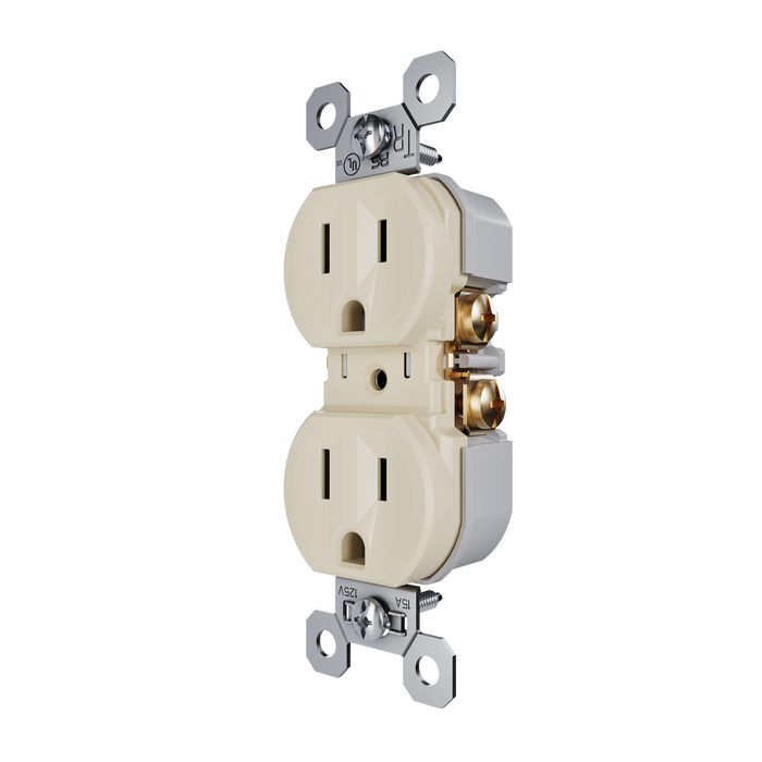 Pass and Seymour Receptacle Tamper-Resistant 15A 125V Back Wire CCA Ivory (3232TREXI)
