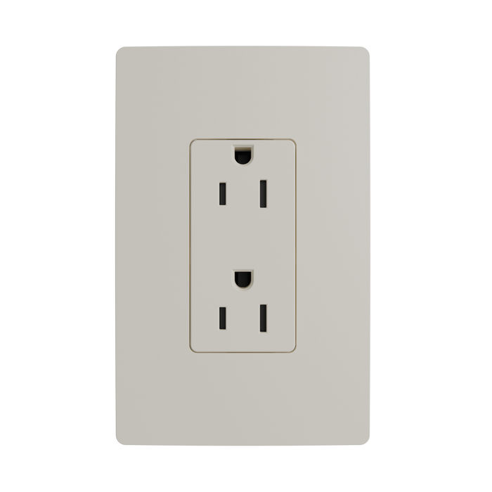 Pass and Seymour Powerhold Decorator Receptacle 15A/125V Light Almond (TR26242DVSLA)