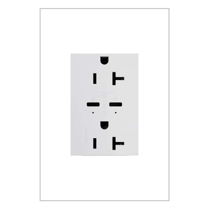Pass and Seymour Adorne 65W USB Outlet Plus-Size Type C 20A Tamper-Resistant White (ARTRUSB20PD65W4)