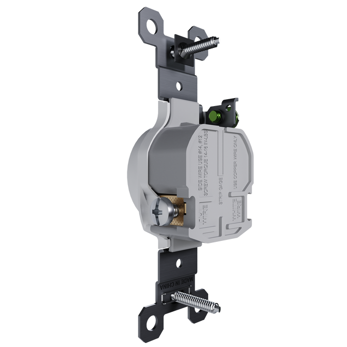 Pass and Seymour Trademaster Residential 20A Single Receptacle White (TR53201W)
