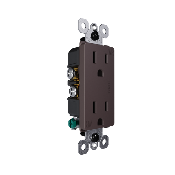 Pass and Seymour Radiant 15A 125V External Pressure Plated Outlet Tamper-Resistant Weather-Resistant Brown (885TREXWR)