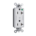 Pass and Seymour Plugtail Tamper-Resistant Decorator Dual Controlled 20A 125V Hospital-Grade Receptacle White (PTTR26362HGCDW)