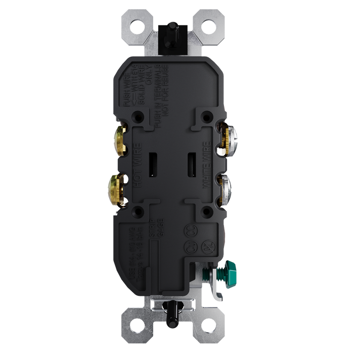 Pass and Seymour Trademaster 15A 125V Duplex Receptacle Tamper-Resistant External Pressure Plated Weather-Resistant Brown (3232TREXWR)