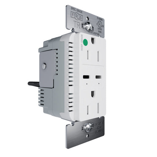 Pass and Seymour 65W Hospital Grade USB Outlet Type C 15A Tamper-Resistant White (TR15HUSBPD65W)