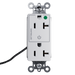Pass and Seymour Plugtail Tamper-Resistant Decorator Half Controlled 20A 125V Hospital-Grade Receptacle White (PTTR26362HGCHW)