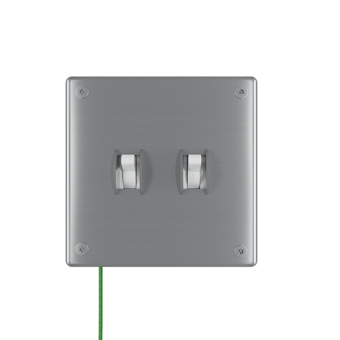 Pass and Seymour Mighty Mac WSP Series Security Wall Plate Switch/Toggle 2-Gang 14-Gauge Stainless Steel Brushed Stainless Steel Allen Head Fasteners (WSP62S2PS)