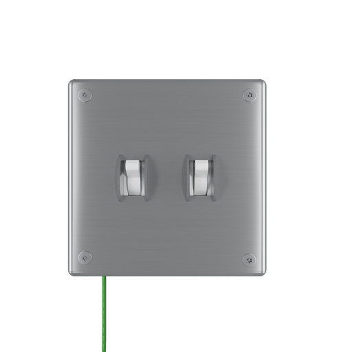 Pass and Seymour Mighty Mac WPP Series Security Wall Plate Switch/Toggle 2-Gang 14-Gauge Stainless Steel Brushed Stainless Steel Torx T-20 Head Fasteners (WPP62S1PS)