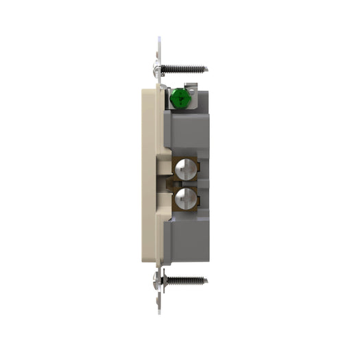 Pass and Seymour Radiant Tamper-Resistant Decor Receptacle 20A 125V Self-Grounding Light Almond (885TR20SLA)