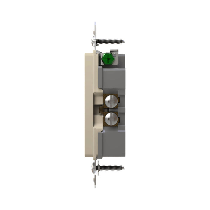 Pass and Seymour Radiant Tamper-Resistant Decor Receptacle 20A 125V Self-Grounding Light Almond (885TR20SLA)