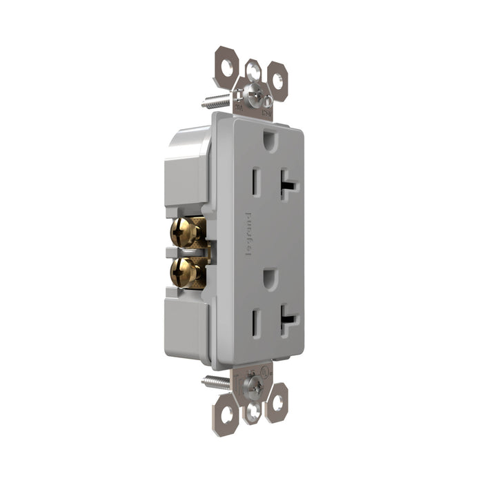 Pass and Seymour Radiant Tamper-Resistant Decorator Receptacle 20A 125V Self-Grounding Gray (885TR20SGRY)