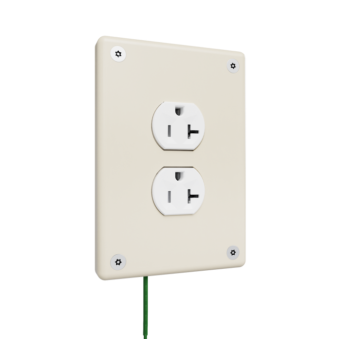 Pass and Seymour Mighty Mac WSP Series Security Wall Plate Duplex Opening 1-Gang 14-Gauge Stainless Steel Ivory Torx T-20 Head Fasteners (WSP31D1IVYPS)