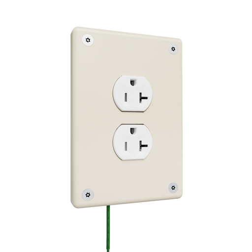 Pass and Seymour Mighty Mac WSP Series Security Wall Plate Duplex Opening 1-Gang 10-Gauge Steel Ivory Torx T-20 Head Fasteners (WSPA1D1IVYPS)