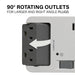 Pass and Seymour 6 Outlet Enclosure Surge Protector With One USB-A and One USB-C Gray/White (AC1062)