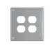 Pass and Seymour Mighty Mac WPP Series Security Wall Plate Duplex Opening 2-Gang 14-Gauge Stainless Steel Brushed Stainless Steel Allen Head Fasteners (WPP62D2PS)