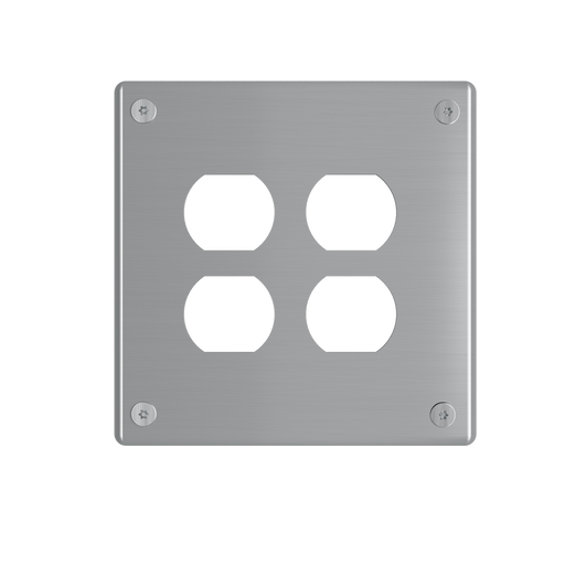 Pass and Seymour Mighty Mac WPP Series Security Wall Plate Duplex Opening 2-Gang 14-Gauge Stainless Steel Brushed Stainless Steel Torx T-20 Head Fasteners (WPP62D1PS)