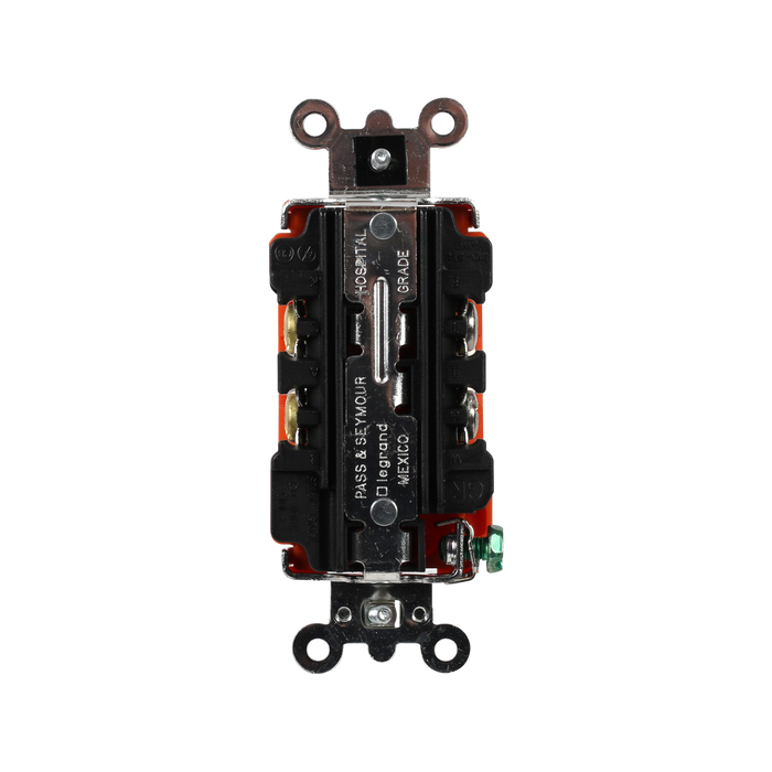 Pass and Seymour Duplex Receptacle Extra Heavy Duty Hospital-Grade 20A 125V Back And Side Wire Orange (8300OR)