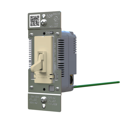 Pass and Seymour Trademaster Toggle Slide LED Dimmer 150W Single Pole 3-Way Ivory (TSDL153PI)