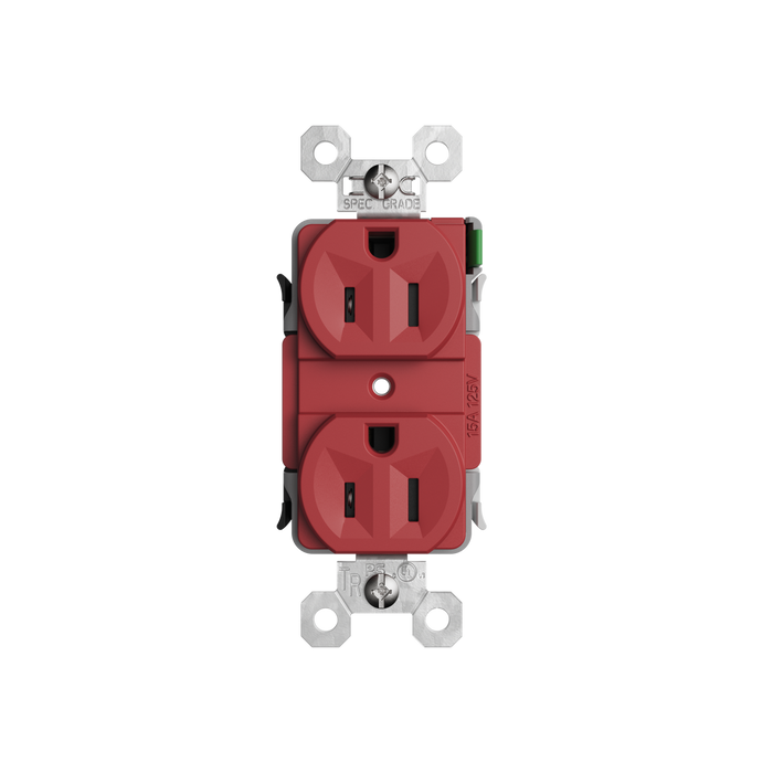 Pass and Seymour Powerhold Duplex Receptacle 15A/125V Red (TR15DVSRED)