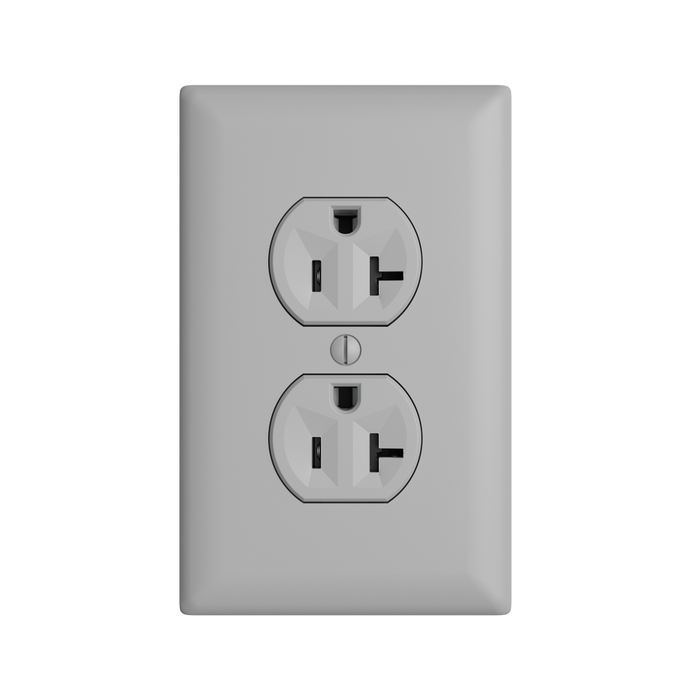 Pass and Seymour Powerhold Duplex Receptacle 20A/125V Gray (TR20DVSGRY)