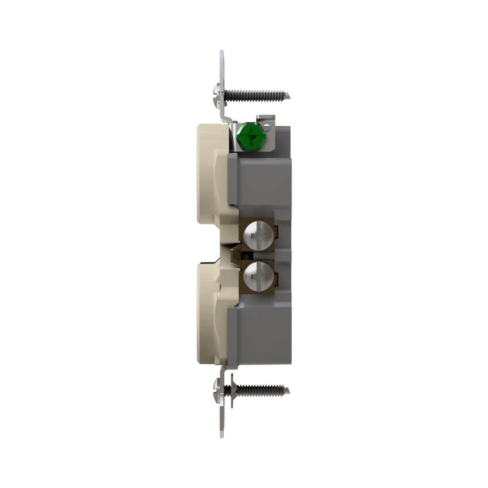 Pass and Seymour Tamper-Resistant Duplex Receptacle 20A 125V Self-Grounding Light Almond (3232TR20SLA)