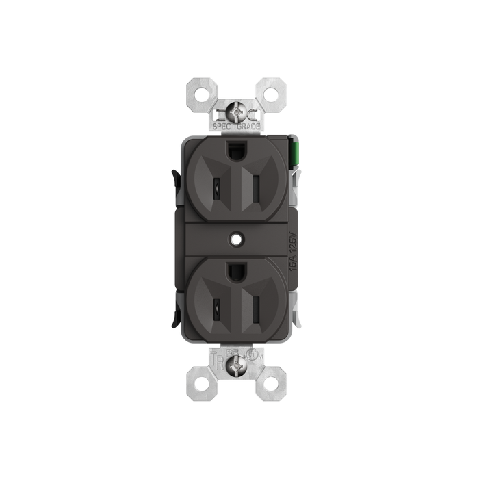 Pass and Seymour Powerhold Duplex Receptacle 15A/125V Brown (TR15DVS)