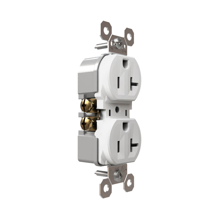 Pass and Seymour Tamper-Resistant Duplex Receptacle 20A 125V Self-Grounding White (3232TR20SW)