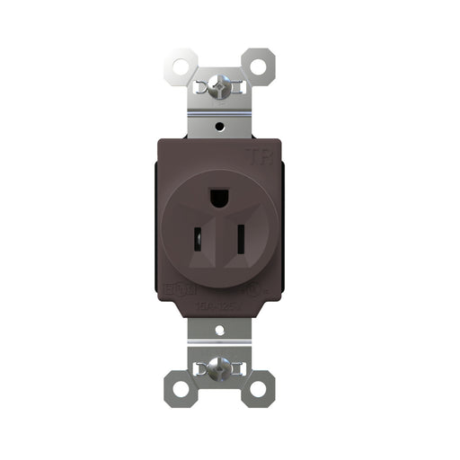 Pass and Seymour Plugtail Tamper-Resistant Receptacle Single 15A 125V Side/Back Wire Brown (PTTR5261)