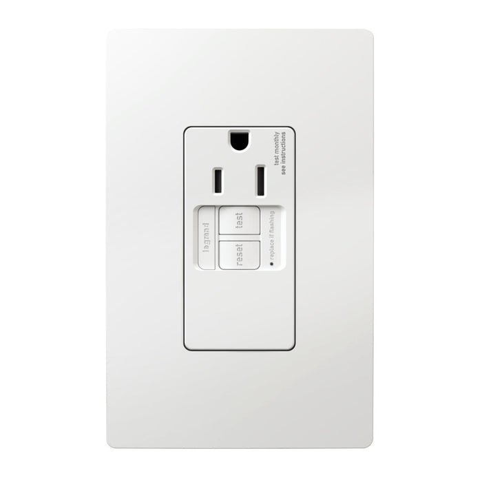 Pass and Seymour Radiant Self-Test Tamper-Resistant Single Appliance GFCI Receptacle 15A125V White (1597TRSGLAPLW)