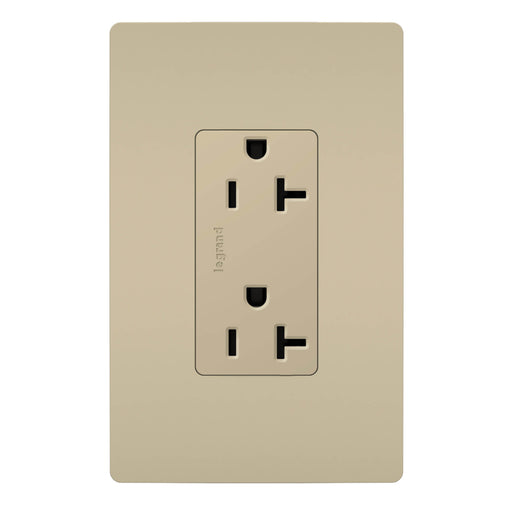 Pass and Seymour Radiant Tamper-Resistant Decorator Receptacle 20A 125V Self-Grounding Ivory (885TR20SI)