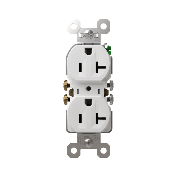 Pass and Seymour Tamper-Resistant Duplex Receptacle 20A 125V Self-Grounding White (3232TR20SW)