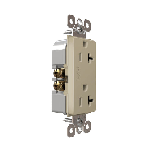 Pass and Seymour Radiant Tamper-Resistant Decorator Receptacle 20A 125V Self-Grounding Ivory (885TR20SI)