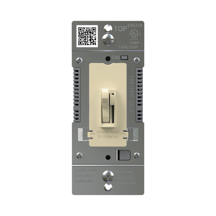 Pass and Seymour Trademaster Toggle Slide LED Dimmer 150W Single Pole 3-Way Ivory (TSDL153PI)