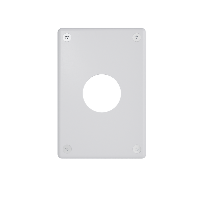 Pass and Seymour Mighty Mac WSP Series Security Wall Plate Round Receptacle Opening 1-Gang 14-Gauge Stainless Steel White Torx T-20 Head Fasteners (WSP31N911PS)