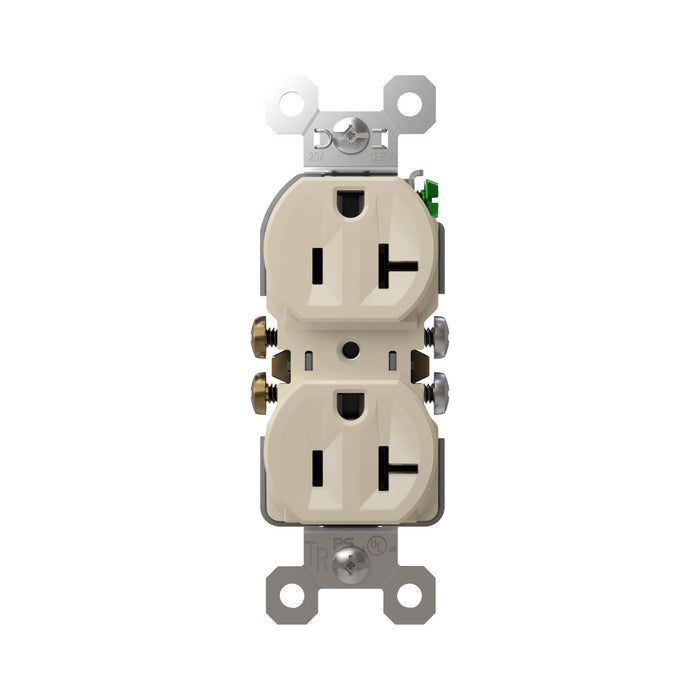 Pass and Seymour Tamper-Resistant Duplex Receptacle 20A 125V Self-Grounding Light Almond (3232TR20SLA)