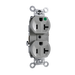 Pass and Seymour Tamper-Resistant Compact Dual Controlled Duplex Receptacle 20A 125V Hospital-Grade Gray (TR8300HCDGRY)
