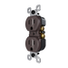 Pass and Seymour Trademaster 15A 125V Duplex Receptacle Tamper-Resistant External Pressure Plated Weather-Resistant Brown (3232TREXWR)