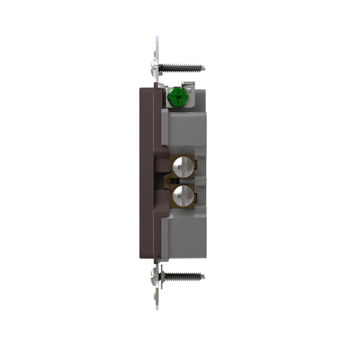 Pass and Seymour Radiant Tamper-Resistant Decorator Receptacle 20A 125V Self-Grounding Brown (885TR20S)