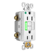 Pass and Seymour GFCI Power-Indicating Hospital-Grade Tamper-Resistant Receptacle 15A White Green LED (1597HGTRPIW)