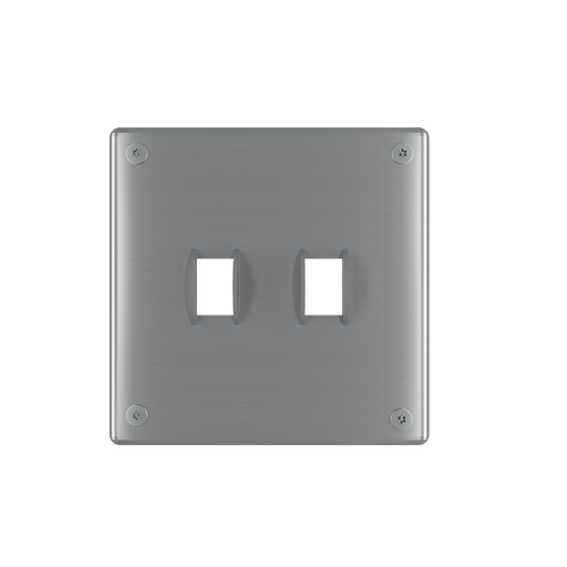 Pass and Seymour Mighty Mac WSP Series Security Wall Plate Switch/Toggle 2-Gang 14-Gauge Stainless Steel Brushed Stainless Steel Allen Head Fasteners (WSP62S2PS)