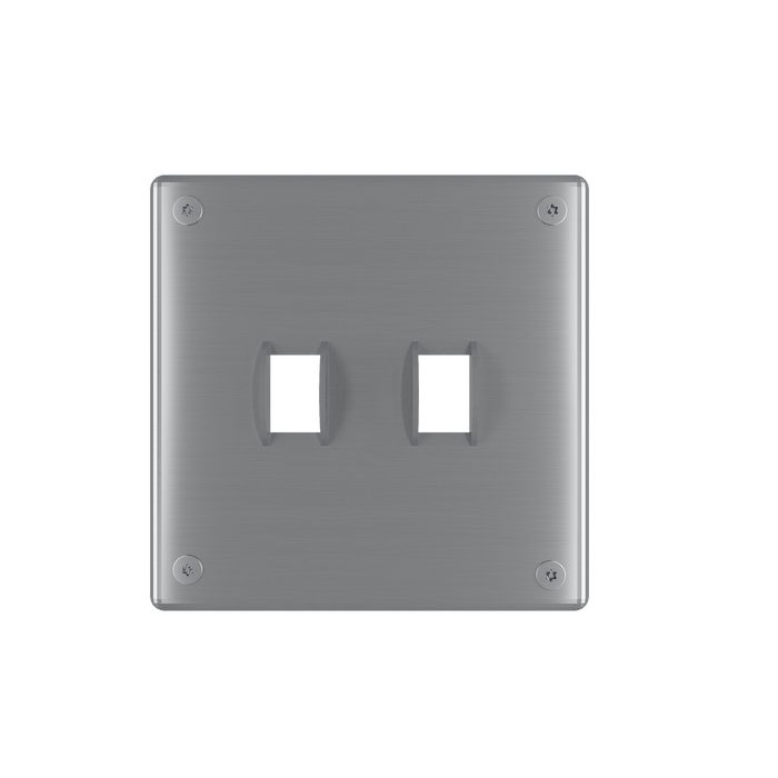 Pass and Seymour Mighty Mac WPP Series Security Wall Plate Switch/Toggle 2-Gang 14-Gauge Stainless Steel Brushed Stainless Steel Torx T-20 Head Fasteners (WPP62S1PS)