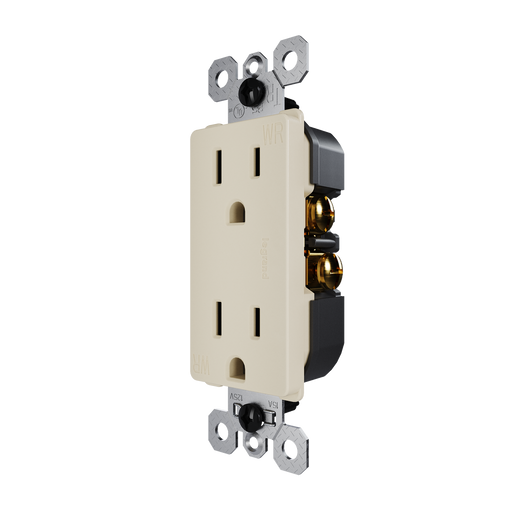 Pass and Seymour Radiant 15A 125V External Pressure Plated Outlet Tamper-Resistant Weather-Resistant Ivory (885TREXWRI)