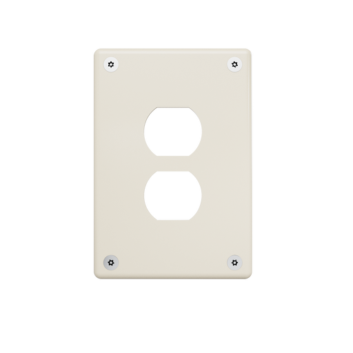 Pass and Seymour Mighty Mac WPP Series Security Wall Plate Duplex Opening 1-Gang 14-Gauge Steel Ivory Allen Head Fasteners (WPP01D2IVYPS)