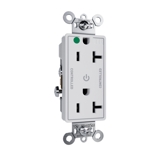 Pass and Seymour Tamper-Resistant Decorator Duplex Receptacle Dual Controlled 20A 125V Hospital-Grade White (TR26362HGCDW)