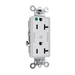 Pass and Seymour Tamper-Resistant Decorator Duplex Receptacle Dual Controlled 20A 125V Hospital-Grade White (TR26362HGCDW)