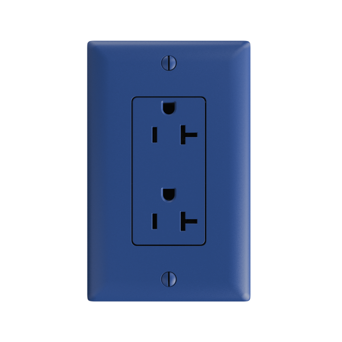 Pass and Seymour Powerhold Decorator Receptacle 20A/125V Blue (TR26342DVSBL)
