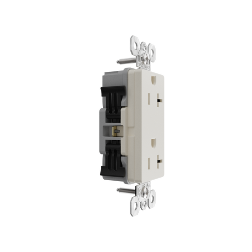 Pass and Seymour Powerhold Decorator Receptacle 20A/125V Light Almond (TR26342DVSLA)