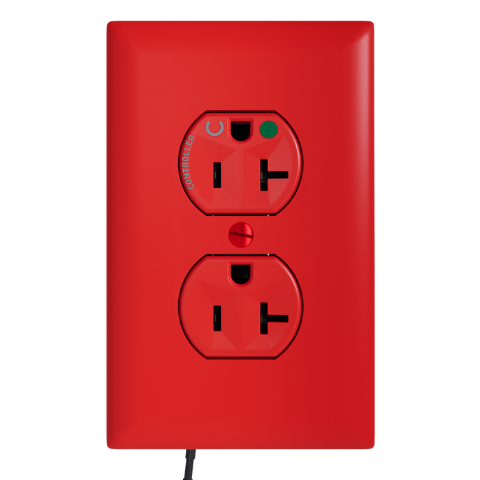 Pass and Seymour Plugtail Tamper-Resistant Half Controlled Duplex Receptacle 20A 125V Hospital-Grade Red (PTTR8300CHRED)